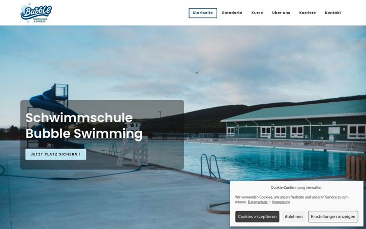 Screenshot ta' bubble-swimming.de