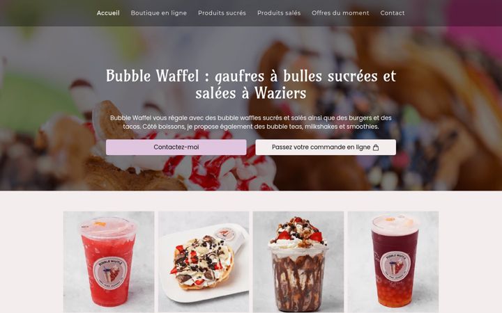 Screenshot of bubble-waffel.fr