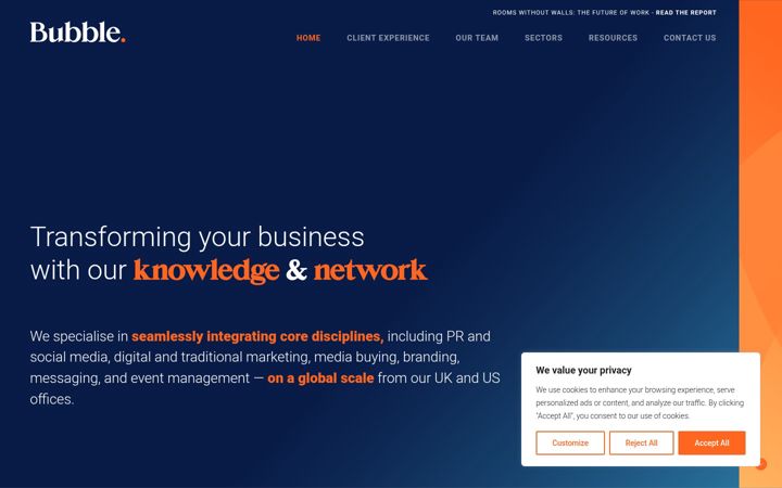 Screenshot of bubbleagency.com
