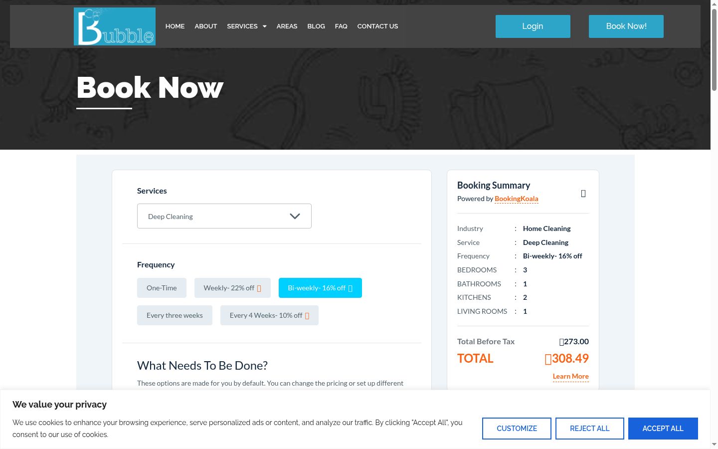 Screenshot of the consent banner shown before any interaction
