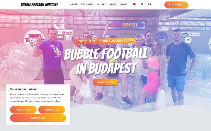 Screenshot of bubblefootball-hungary.com