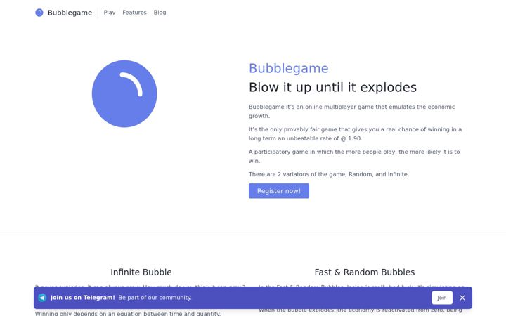 Screenshot of bubblegame.io