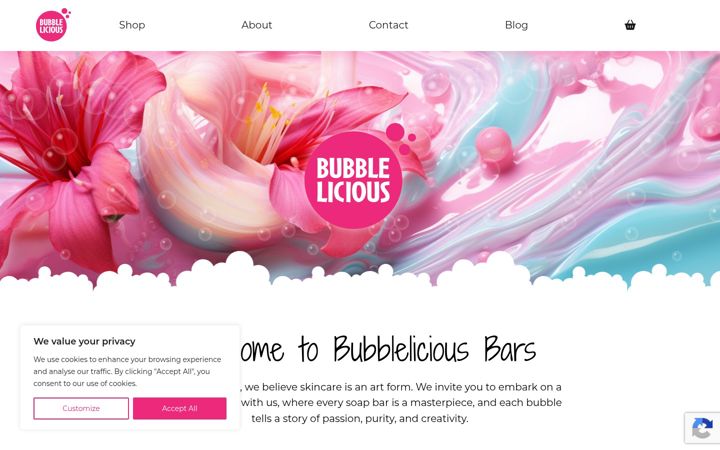 Screenshot of bubbleliciousbars.co.uk