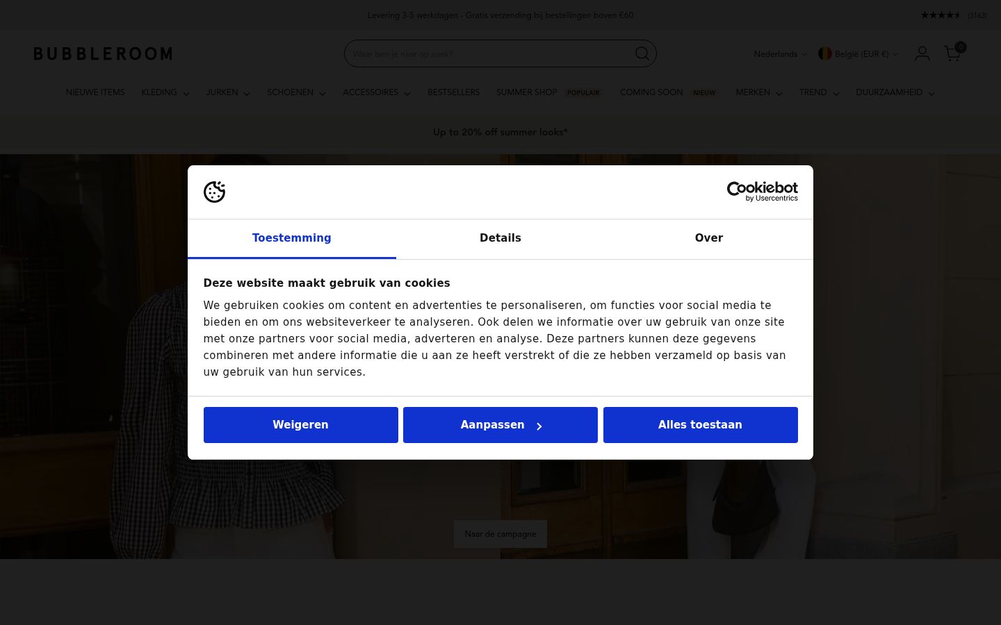 Ekraanipilt nõusolekubännerist, mida näidati enne mis tahes suhtlust