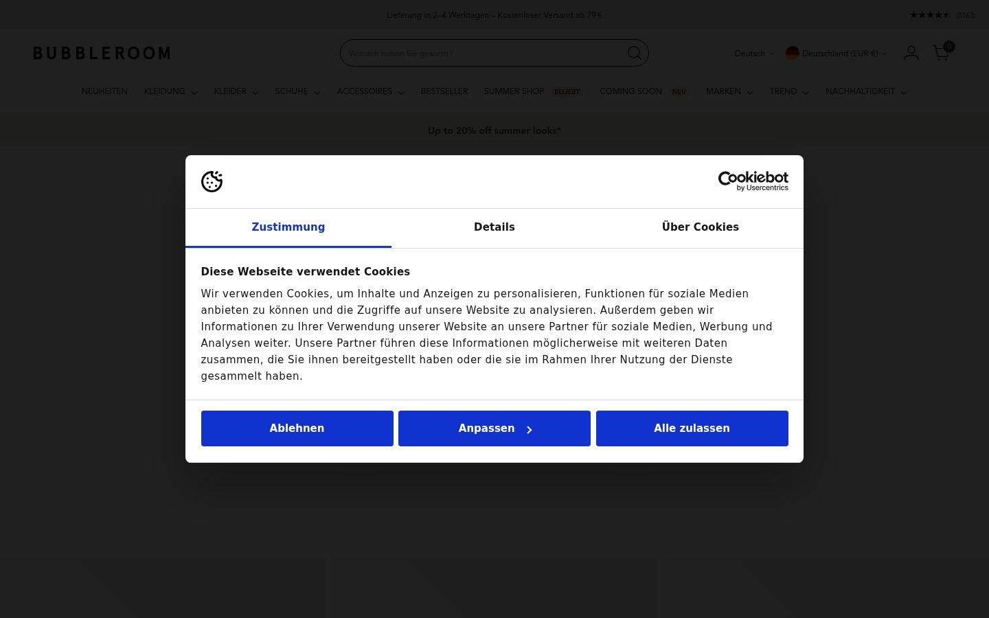 Snímek obrazovky baneru souhlasu zobrazeného před jakoukoli interakcí