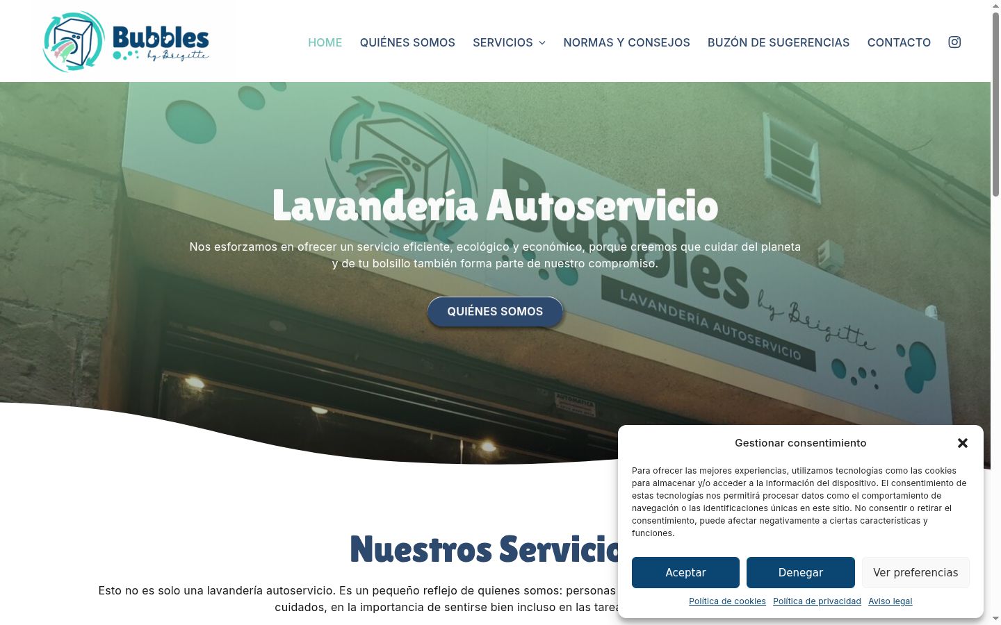 Screenshot del banner di consenso mostrato prima di qualsiasi interazione