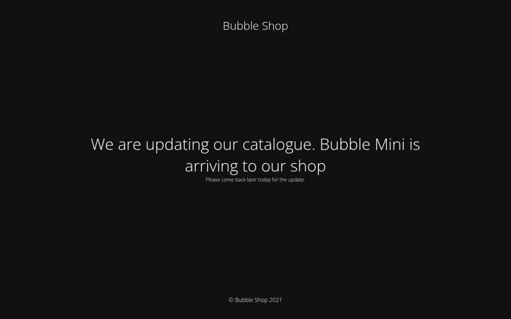 Skjámynd af bubbleshop.eu