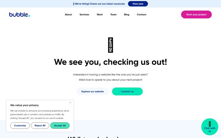 Screenshot of bubblestaging.com
