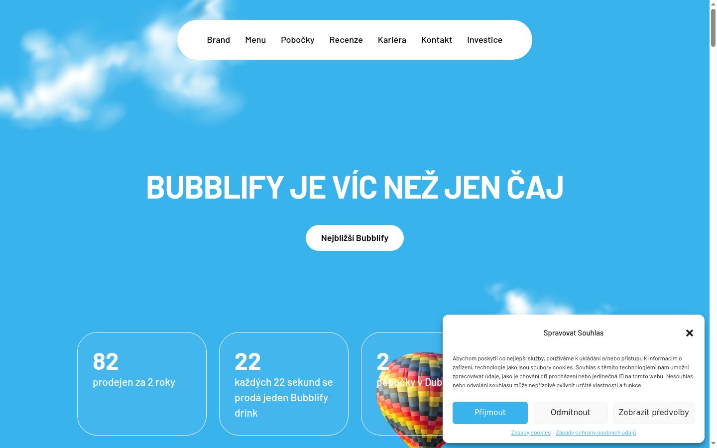 Screenshot del banner di consenso mostrato prima di qualsiasi interazione