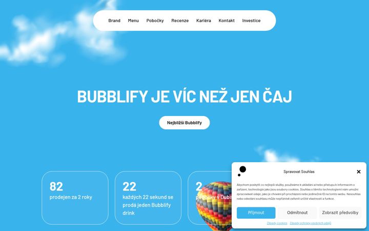 Screenshot of bubblify.cz