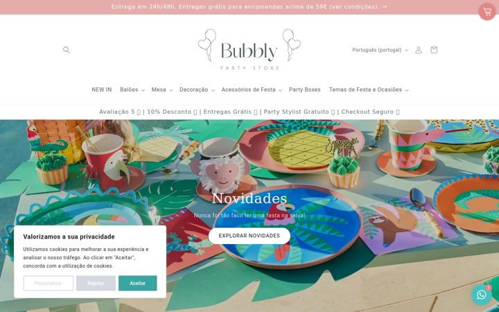 Screenshot of bubblystore.pt