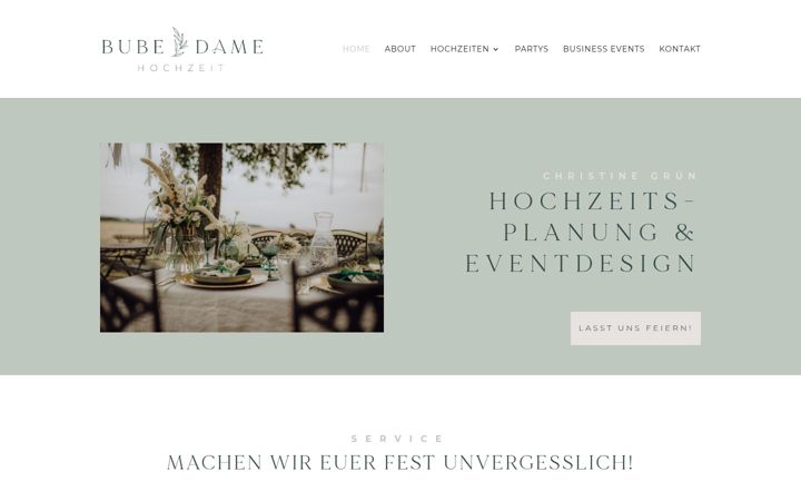 Screenshot ta' bube-dame-hochzeit.de