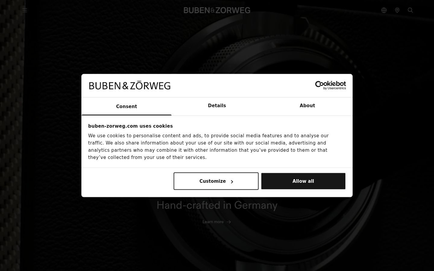 Sutikimo reklamjuostės, rodytos prieš bet kokią sąveiką, ekrano kopija