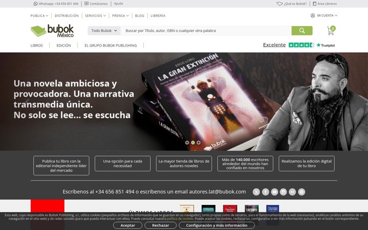 Screenshot of bubok.com.mx