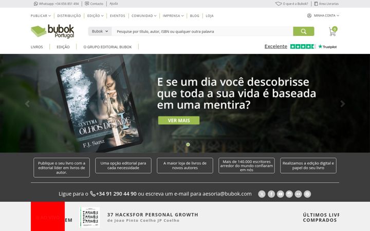 Screenshot of bubok.pt