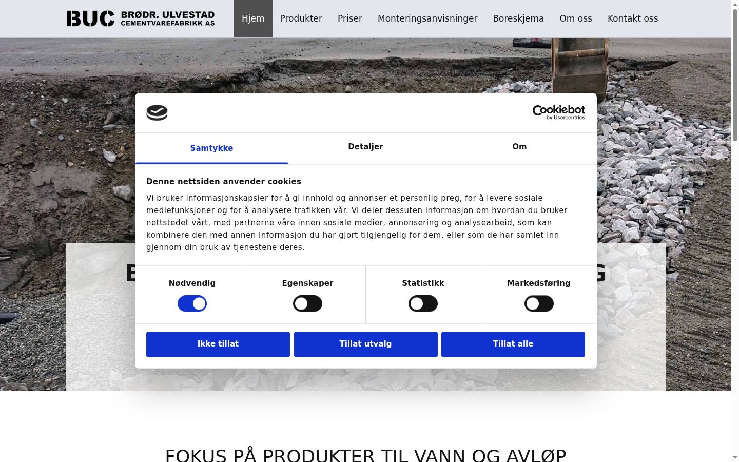 Screenshot van de toestemmingsbanner zoals getoond vóór enige interactie