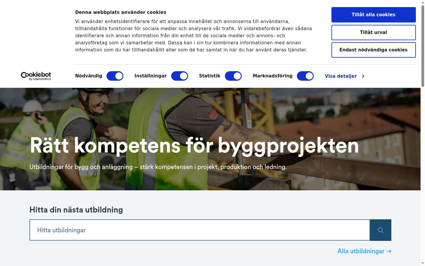 Screenshot del banner di consenso mostrato prima di qualsiasi interazione