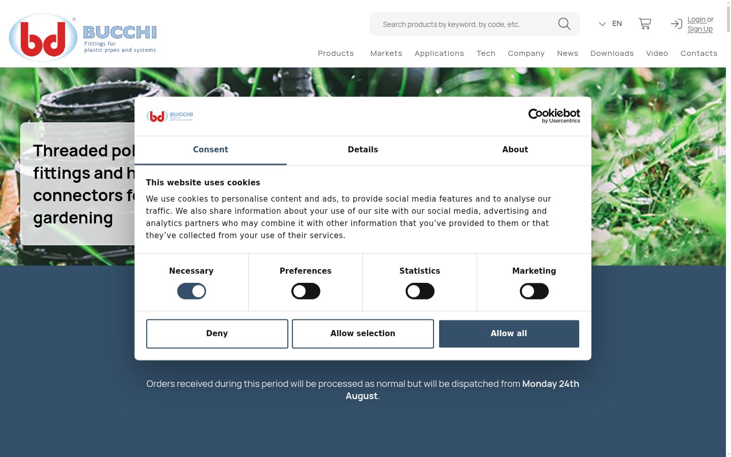 Screenshot of the consent banner shown before any interaction