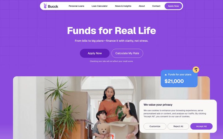 Screenshot of bucck.com
