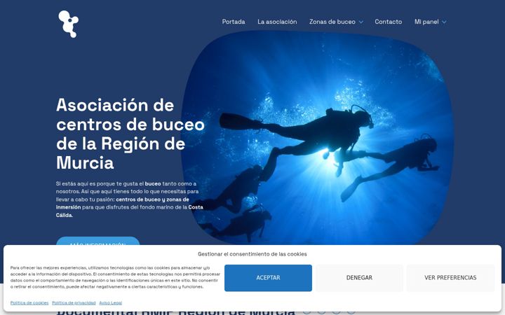 Screenshot of buceaenlaregiondemurcia.com