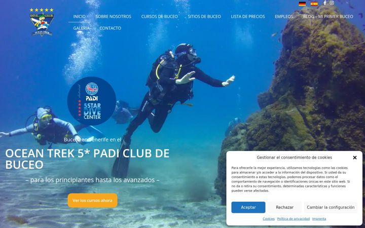 Екранна снимка на buceotenerife.net