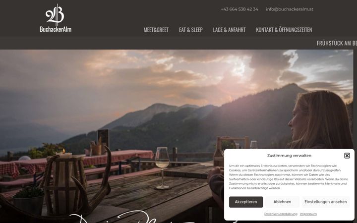 Screenshot of buchackeralm.at
