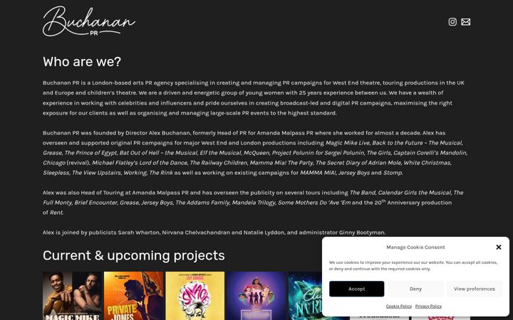 Screenshot of buchananpr.co.uk