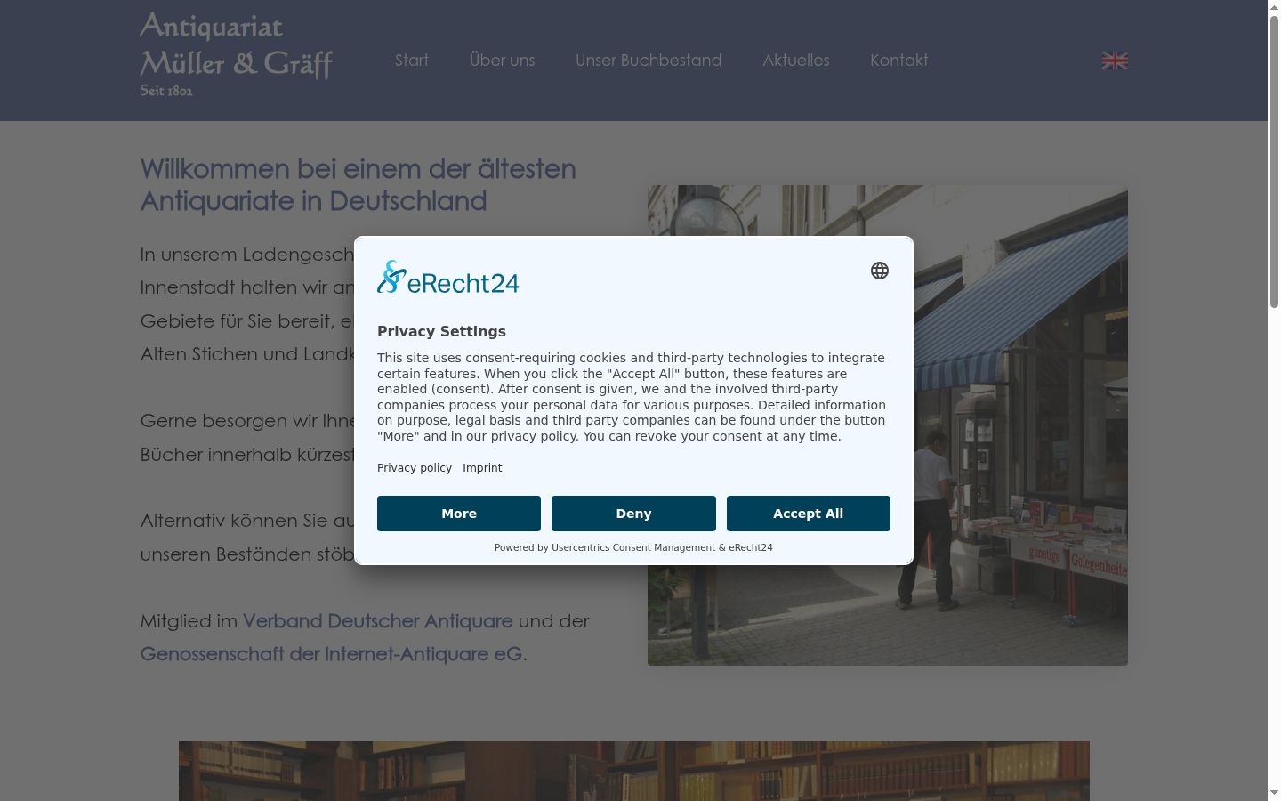 Screenshot del banner di consenso mostrato prima di qualsiasi interazione