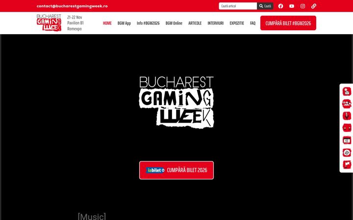 Screenshot of bucharestgamingweek.ro