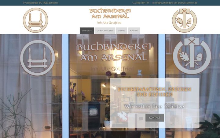 Screenshot of buchbinderei-am-arsenal-schwerin.de