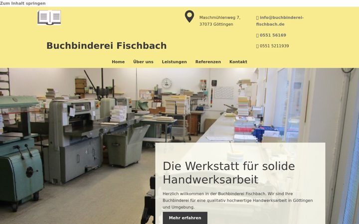 Screenshot of buchbinderei-fischbach.de