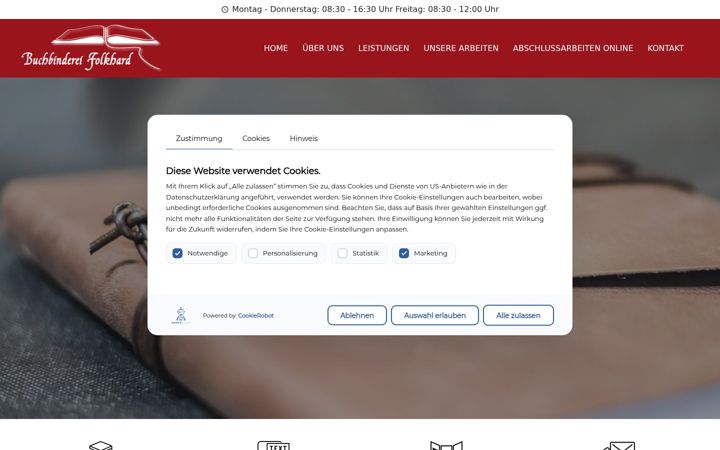Screenshot of buchbinderei-graz.at