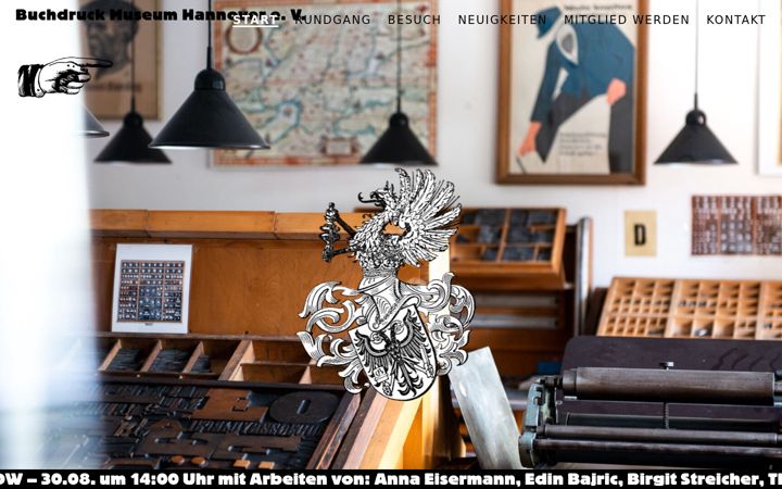 Screenshot von buchdruckmuseum-hannover.de