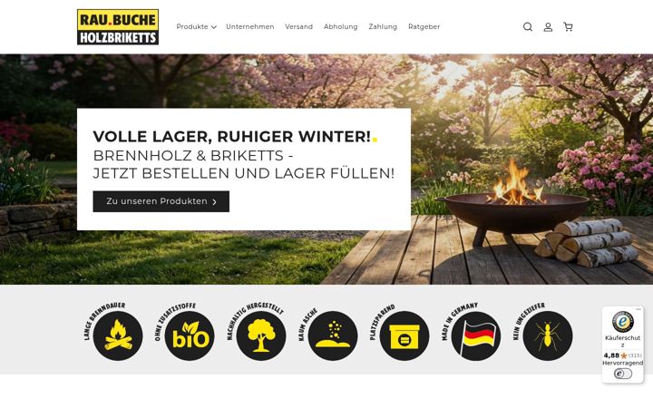 Screenshot von bucheholzbriketts.de