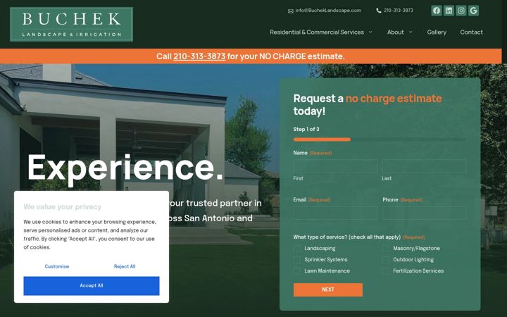Screenshot of bucheklandscape.com