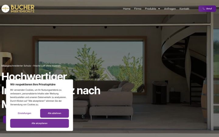 Screenshot of bucher-insektenschutz.ch