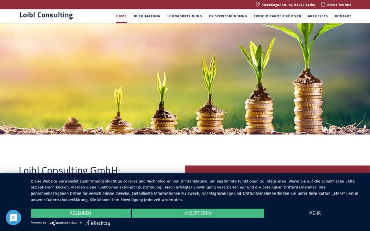 Posnetek zaslona buchhaltung-loibl.de