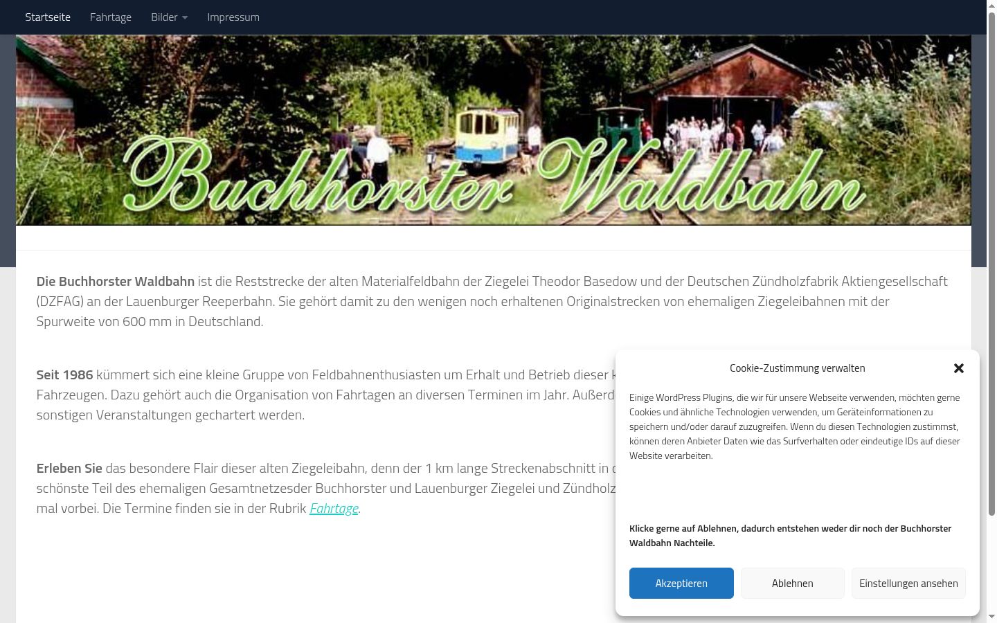 Screenshot of the consent banner shown before any interaction