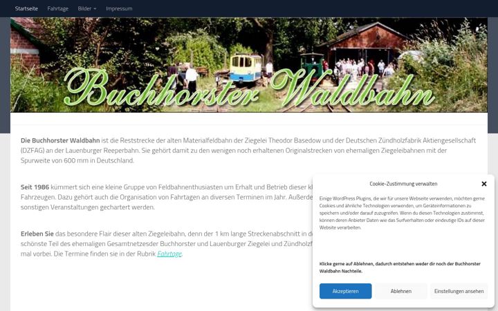 Screenshot of buchhorsterwaldbahn.de