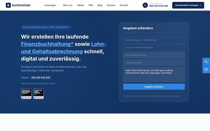 Screenshot of buchmeister.com