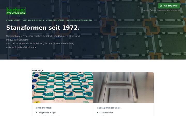 Screenshot of buchner-stanzformen.com