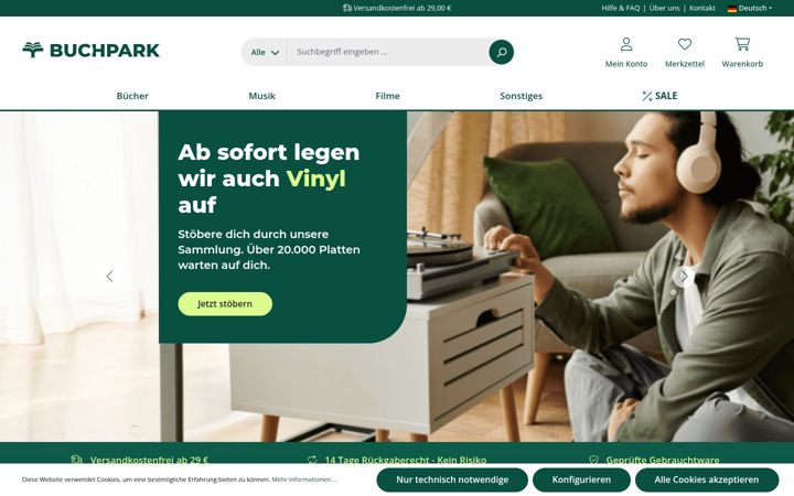Ekraanipilt saidist buchpark.de