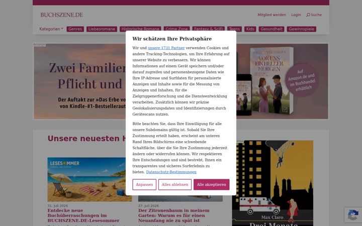 Screenshot of buchszene.de