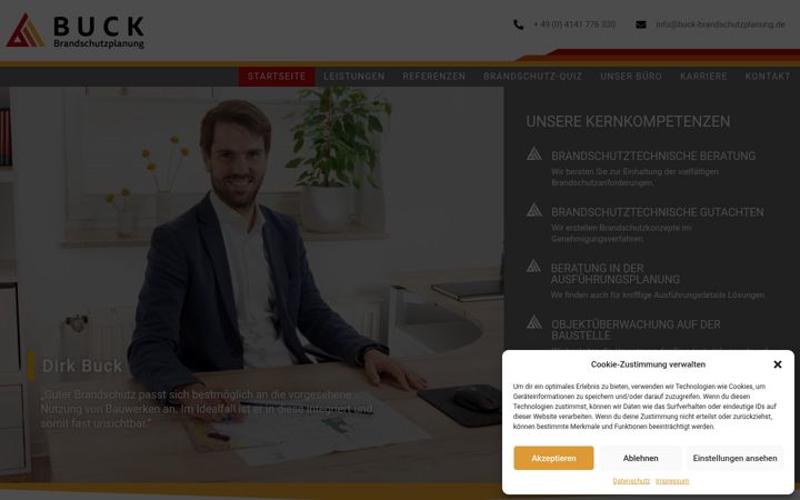 Captură de ecran a buck-brandschutzplanung.de