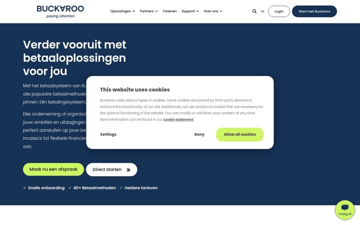 Screenshot of buckaroo.io
