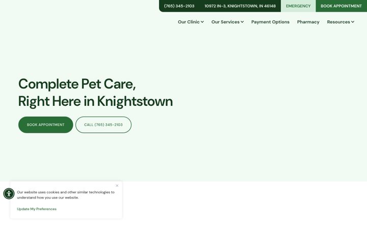 Screenshot of buckcreekvet.com