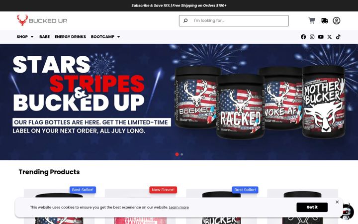 Screenshot of buckedup.com