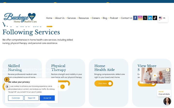 Екранна снимка на buckeyehomehealth.net