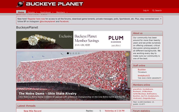 Screenshot of buckeyeplanet.com