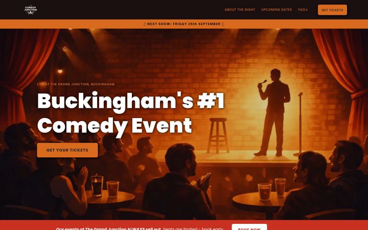 Screenshot of buckinghamcomedyclub.com